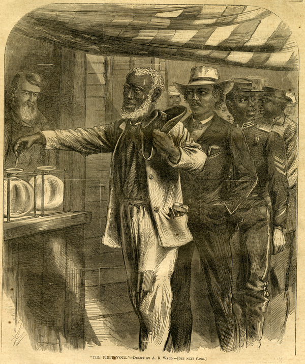 'The First Vote' by Alfred R. Waud of Harper’s Weekly